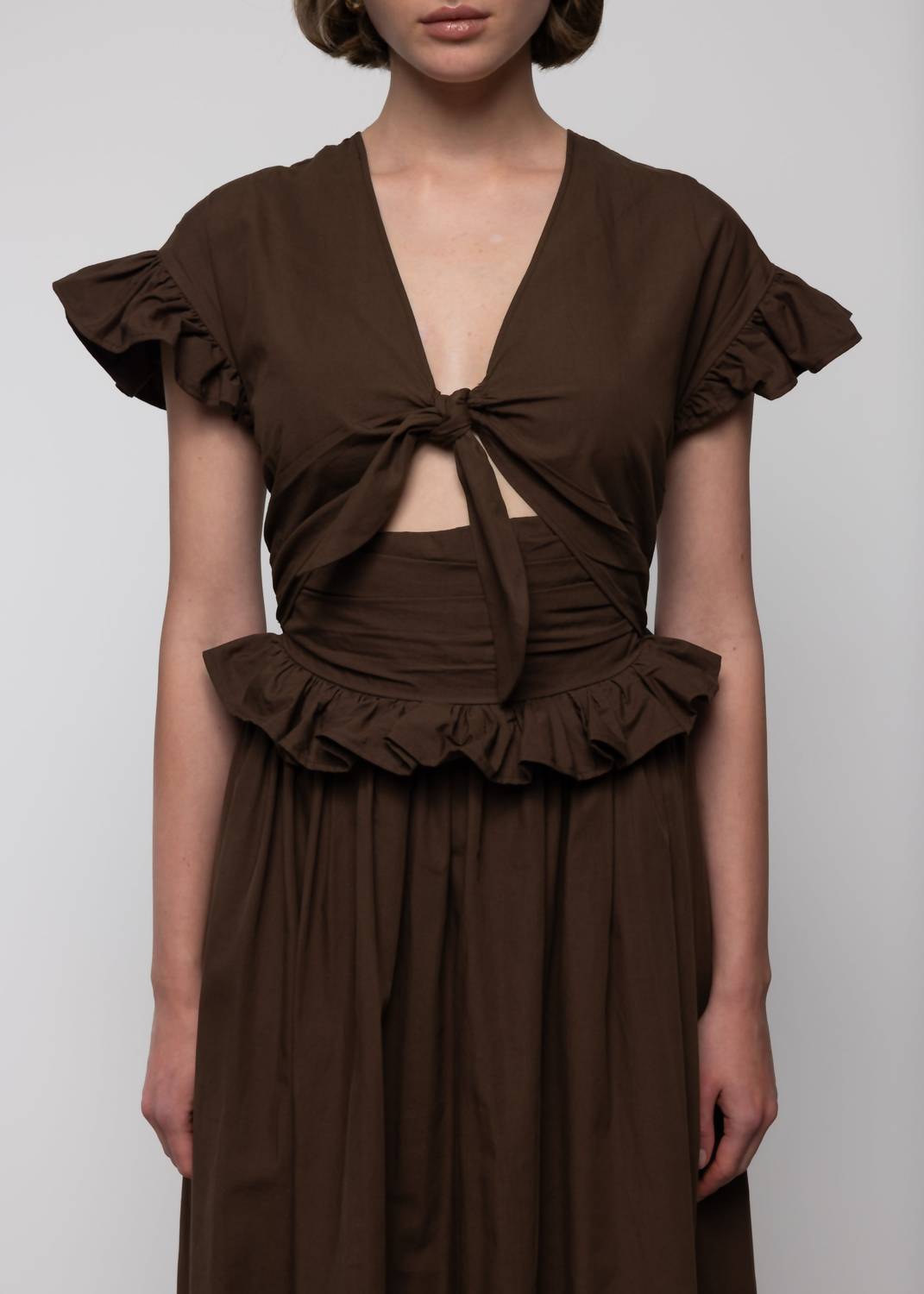 Tiered Cotton Bow Maxi Dress