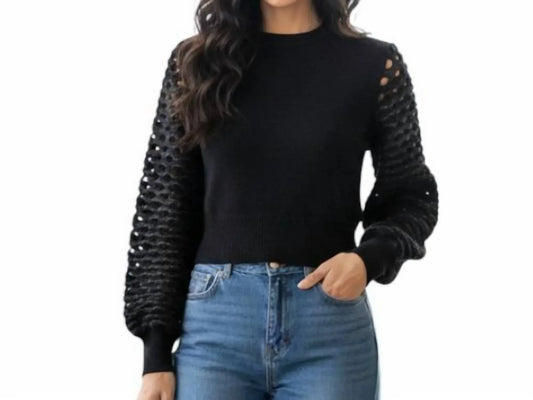Maria Pavan - Women's Sequin Braided Long Sleeve Soft Sweater - Rack Hunt