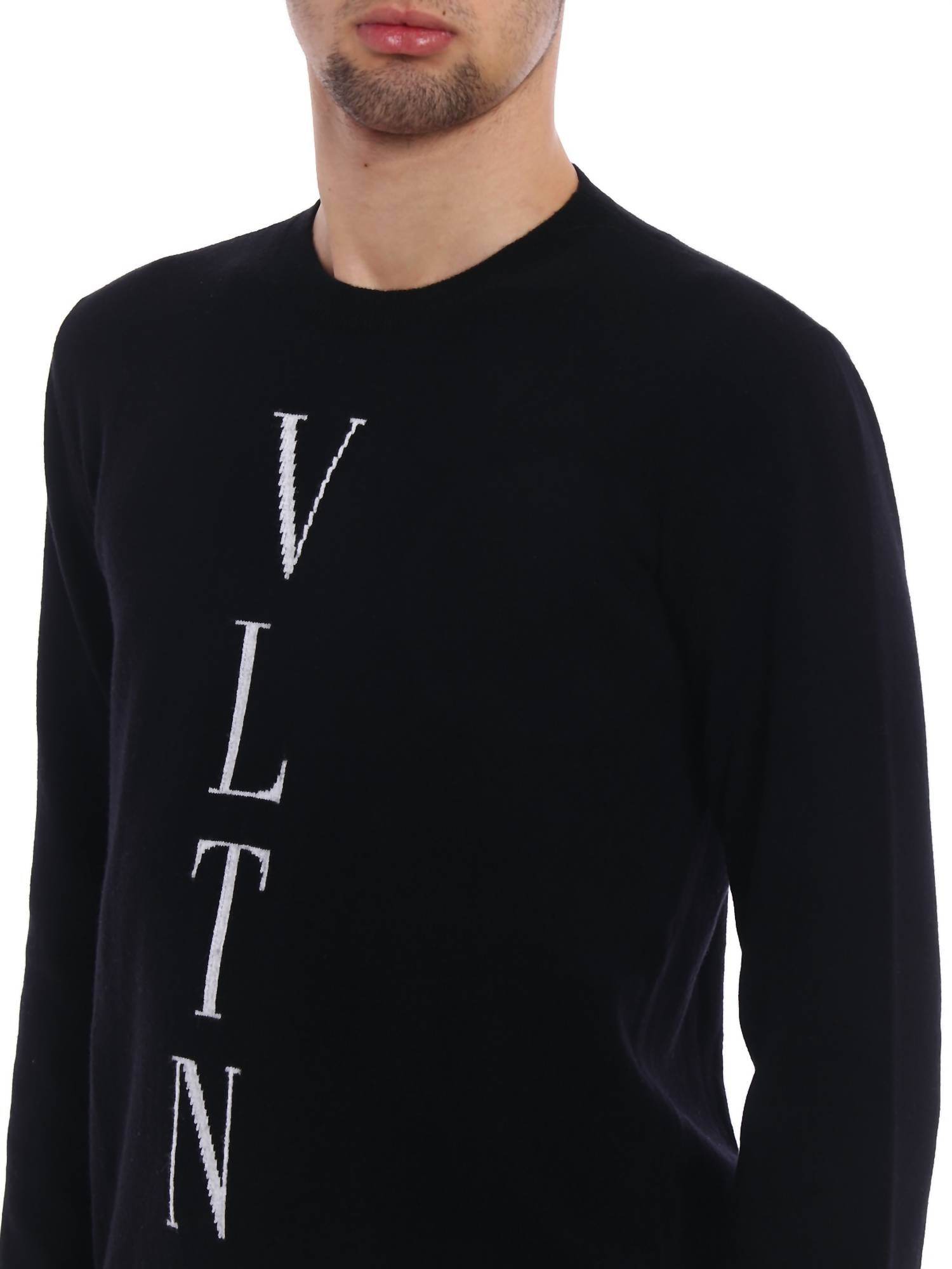 Valentino - Vltn Intarsia Wool Cashmere Sweater - Rack Hunt -
