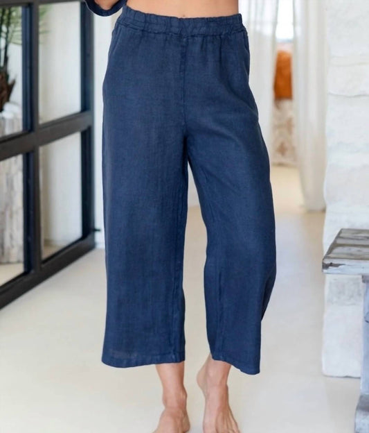 Women's Linen Wide Cropped Pants