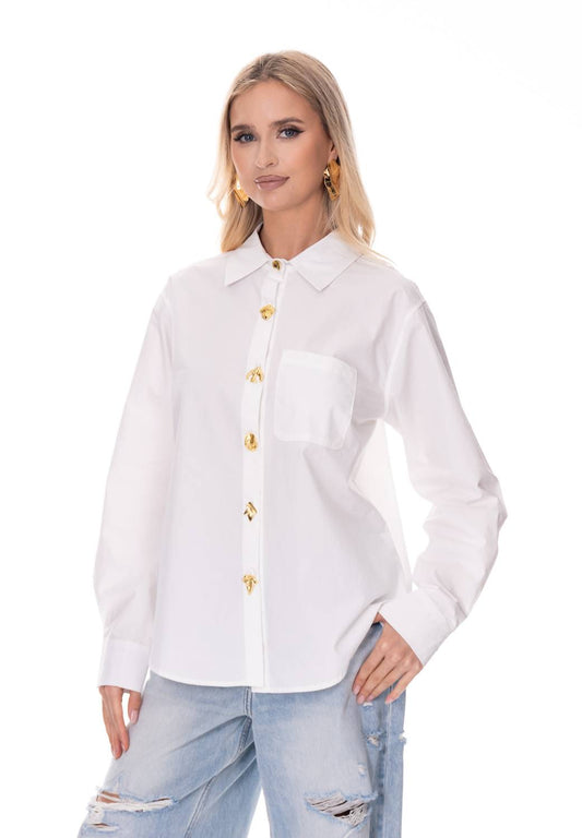 Longsleeve Gold Buttons Down Top