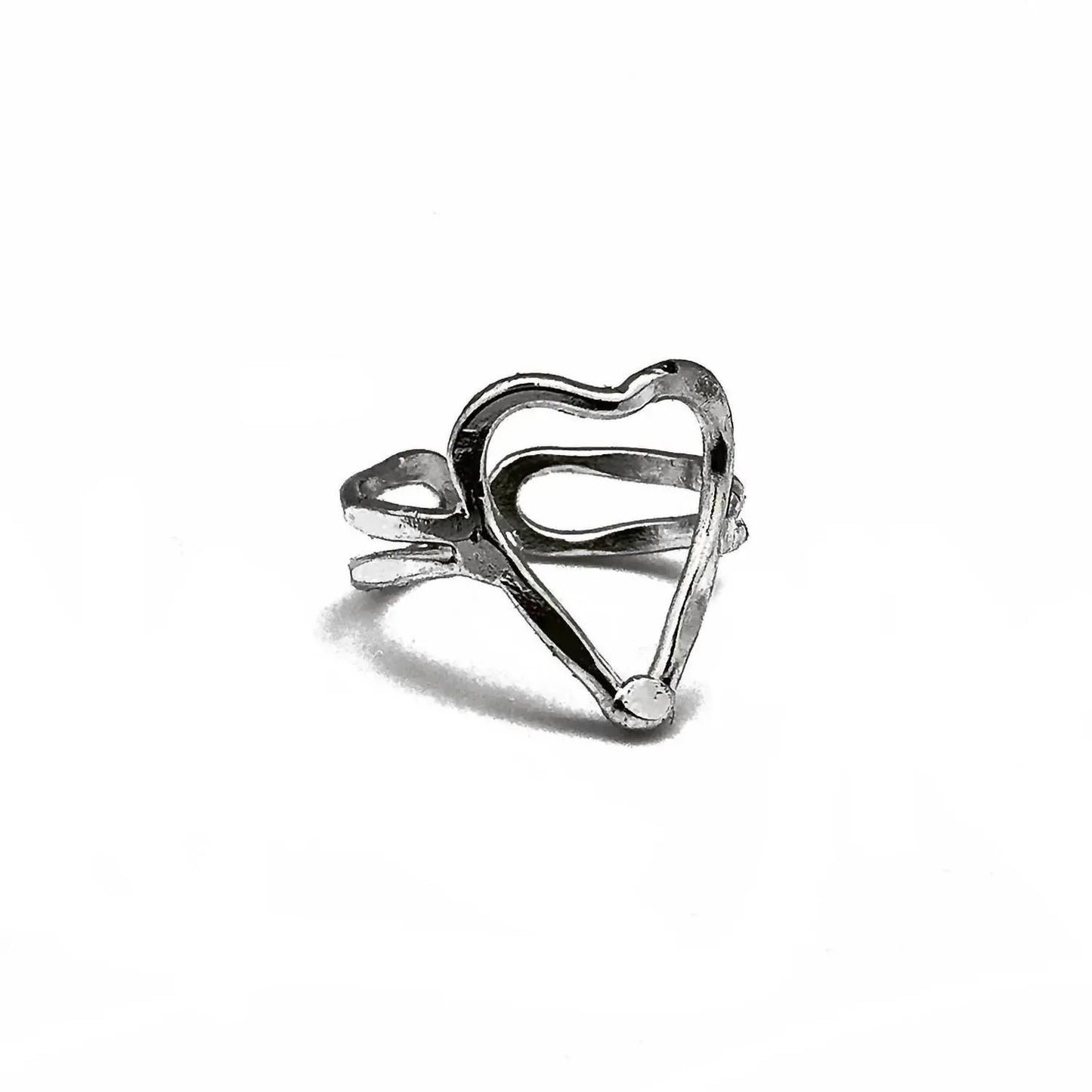 Anju - Women's Open Heart Adjustable Layering Ring - Rack Hunt