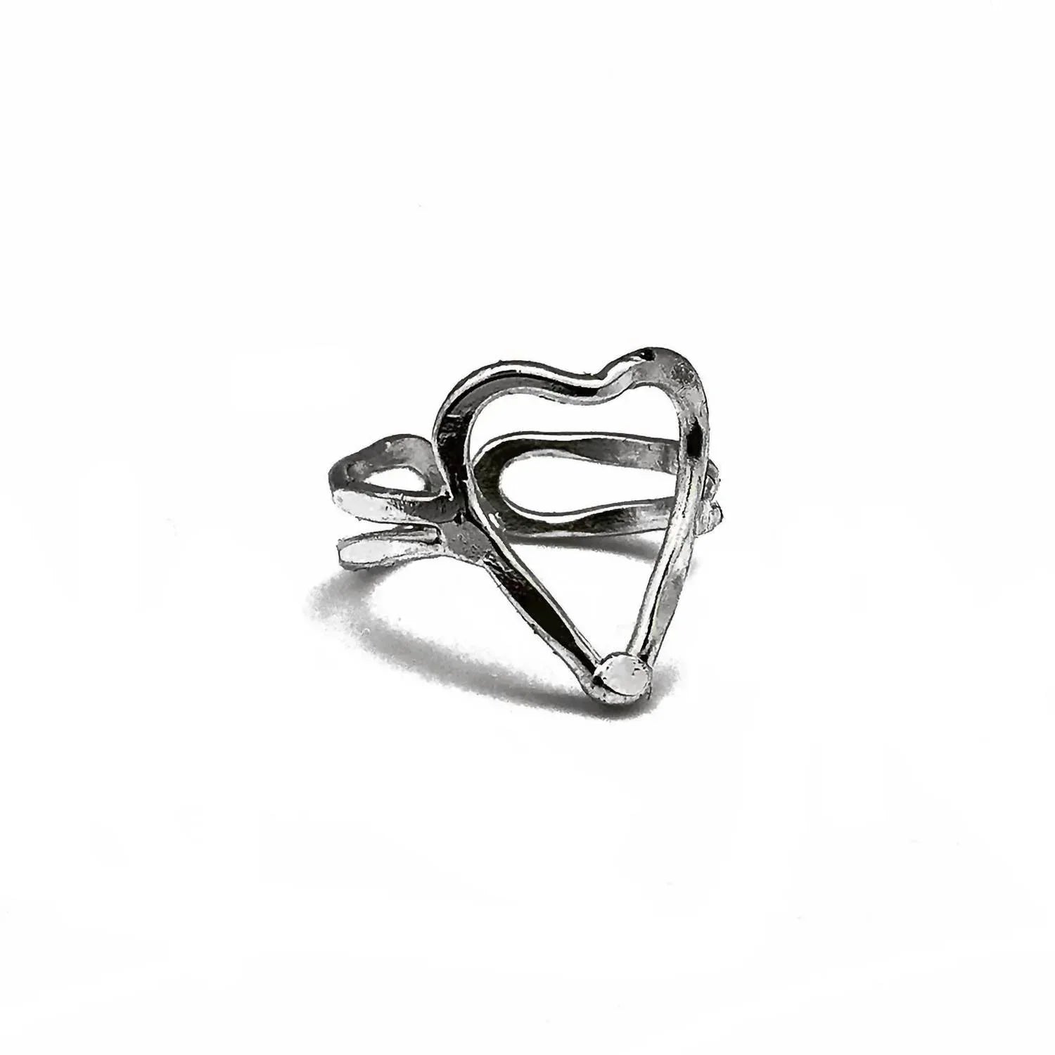 Anju - Women's Open Heart Adjustable Layering Ring - Rack Hunt