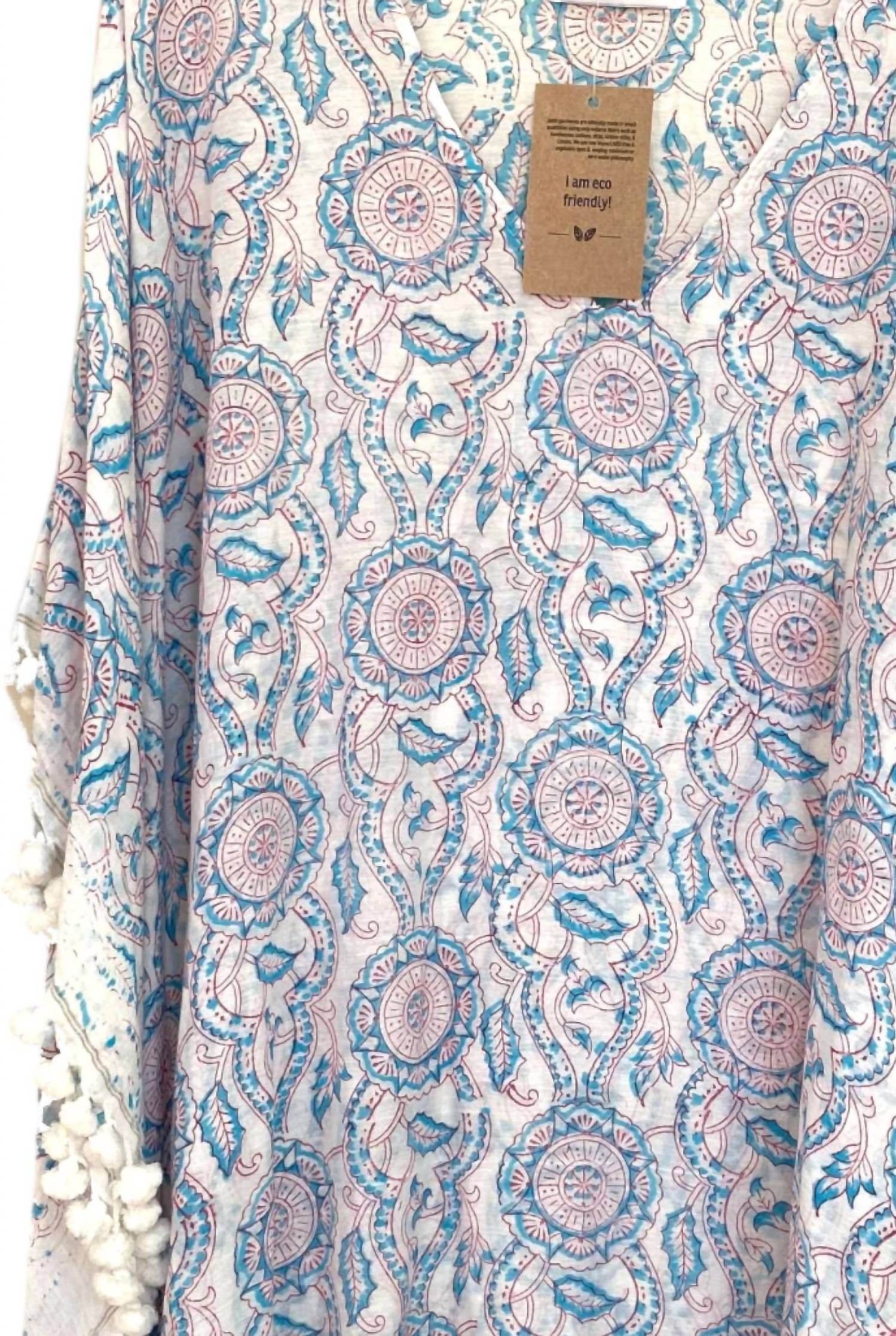 Joshi - Women's Handwoven Pompom Kaftan Dress - Rack Hunt -