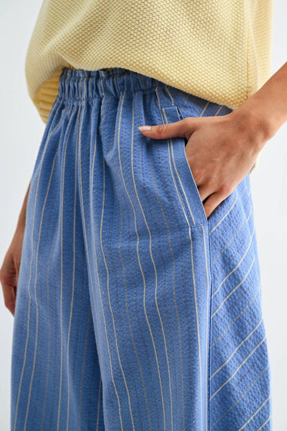 Pinstripe Wide-leg Trousers