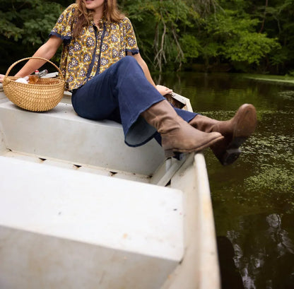BROOKS AVENUE - Parham Button Front Gathered Blouse - Rack Hunt