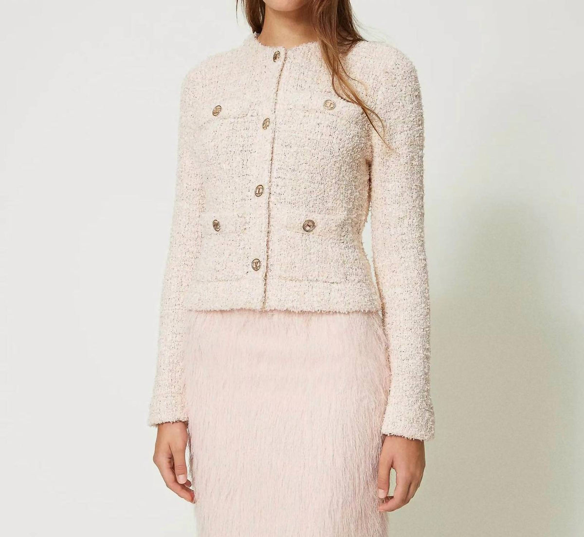 Jacquard Boucle Knitted Jacket