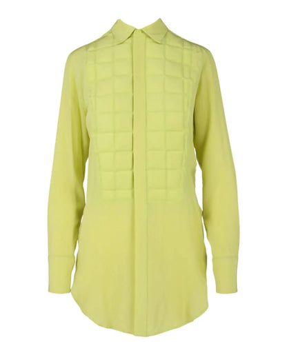 Bottega Veneta - Women's Quilted Plastron Detailed Tuxedo Shirt - Rack Hunt