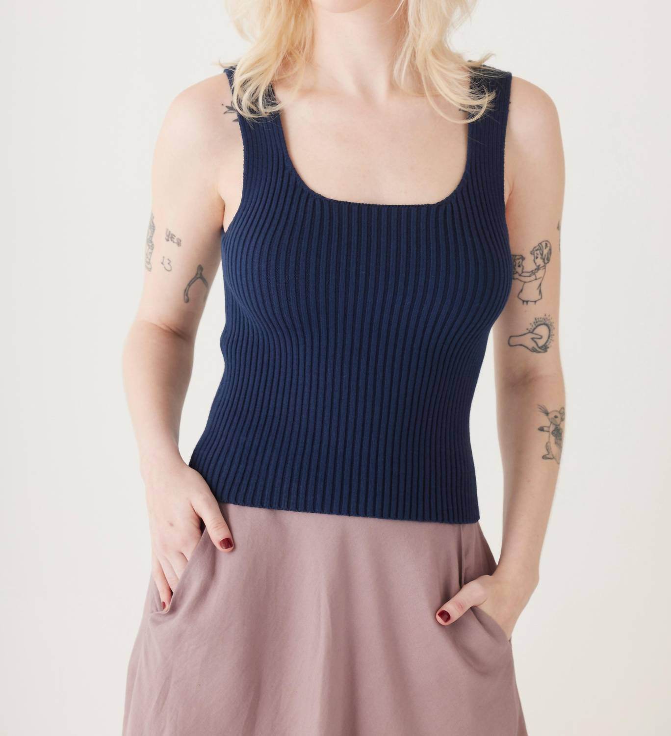 Rose Velvet - Kate Pima Cotton Rib Tank Top - Rack Hunt -