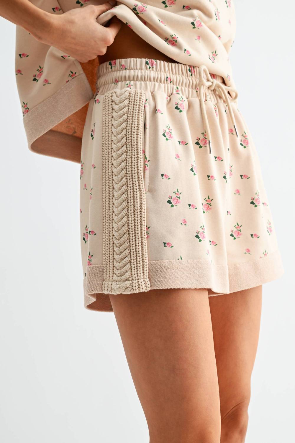 Floral Short Sleeve Top and Shorts Set