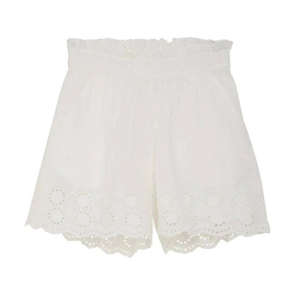 Girls Embroidered Eyelet Shorts