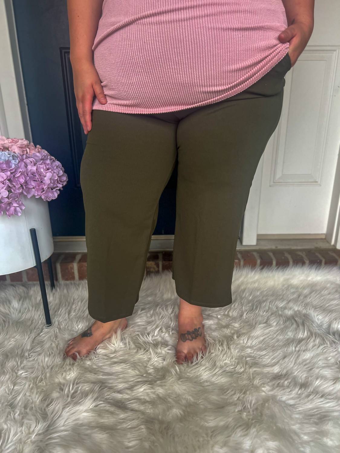 Lucy Wide Leg Stretchy Crop Pants