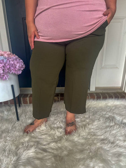 Lucy Wide Leg Stretchy Crop Pants