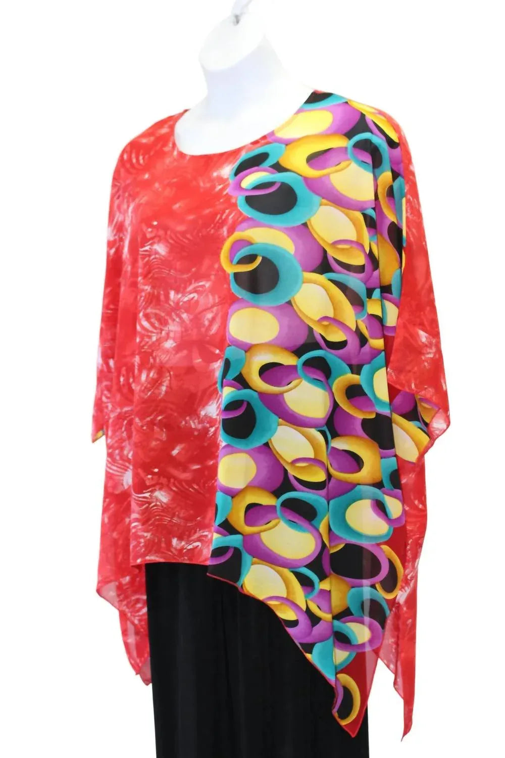 Sterling Styles - Women's Abstract Print Art To Wear Top - Rack Hunt