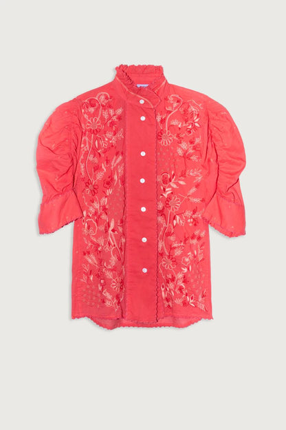 Vita Embroidered Short Sleeve Blouse
