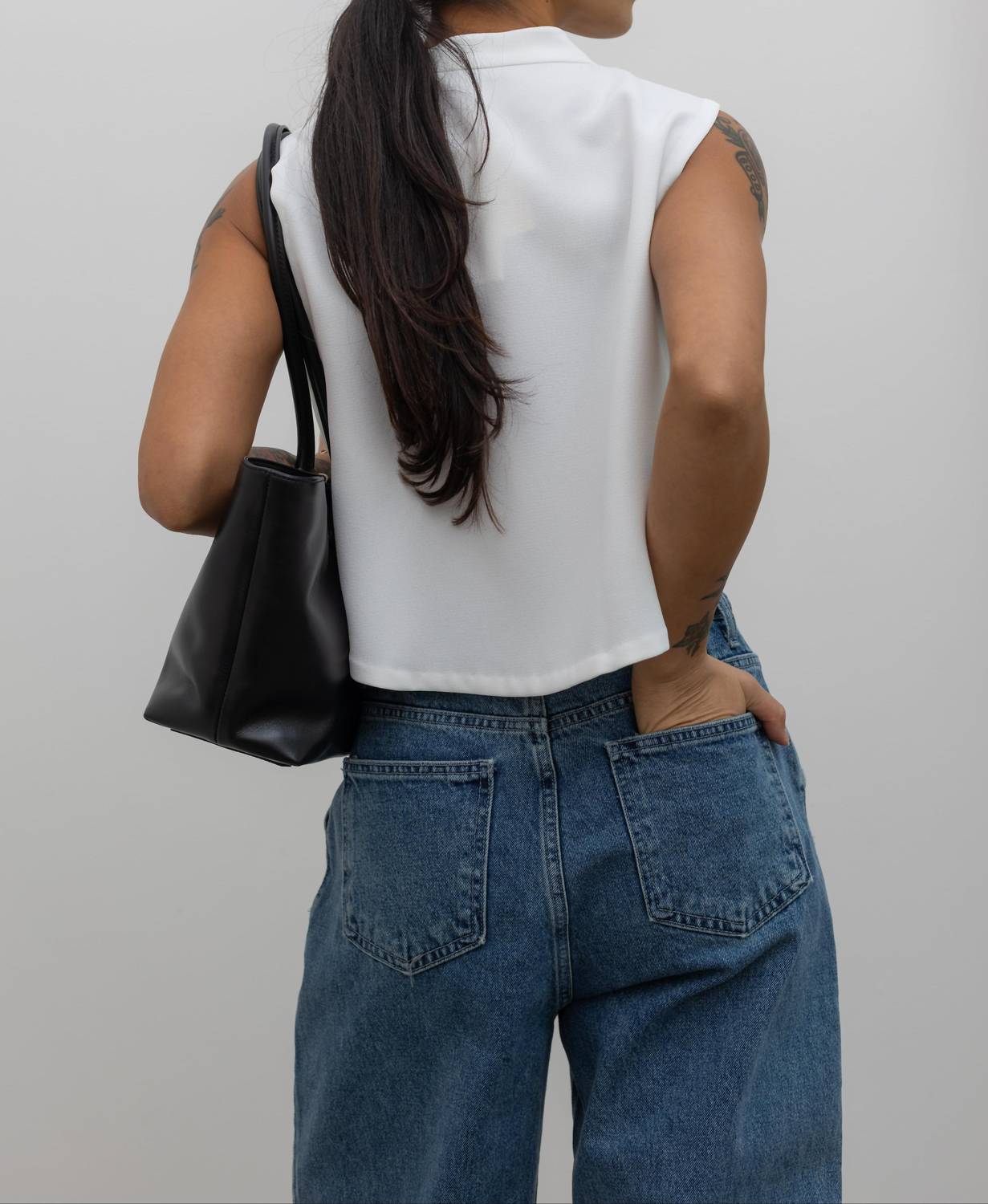 Pleated Drawstring Jeans