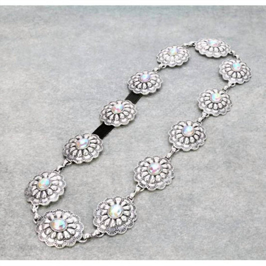 Blue Tortoise - Iridescent Oval Concho Hatband - Rack Hunt -