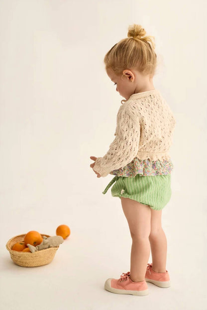 Girls Openwork Tricot Baby Cardigan