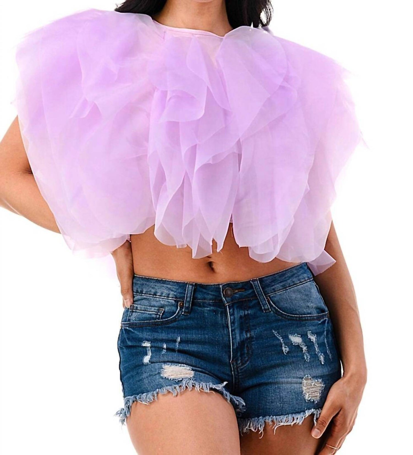 Love Highlight - Téa Sleeveless Ruffle Crop Top - Rack Hunt