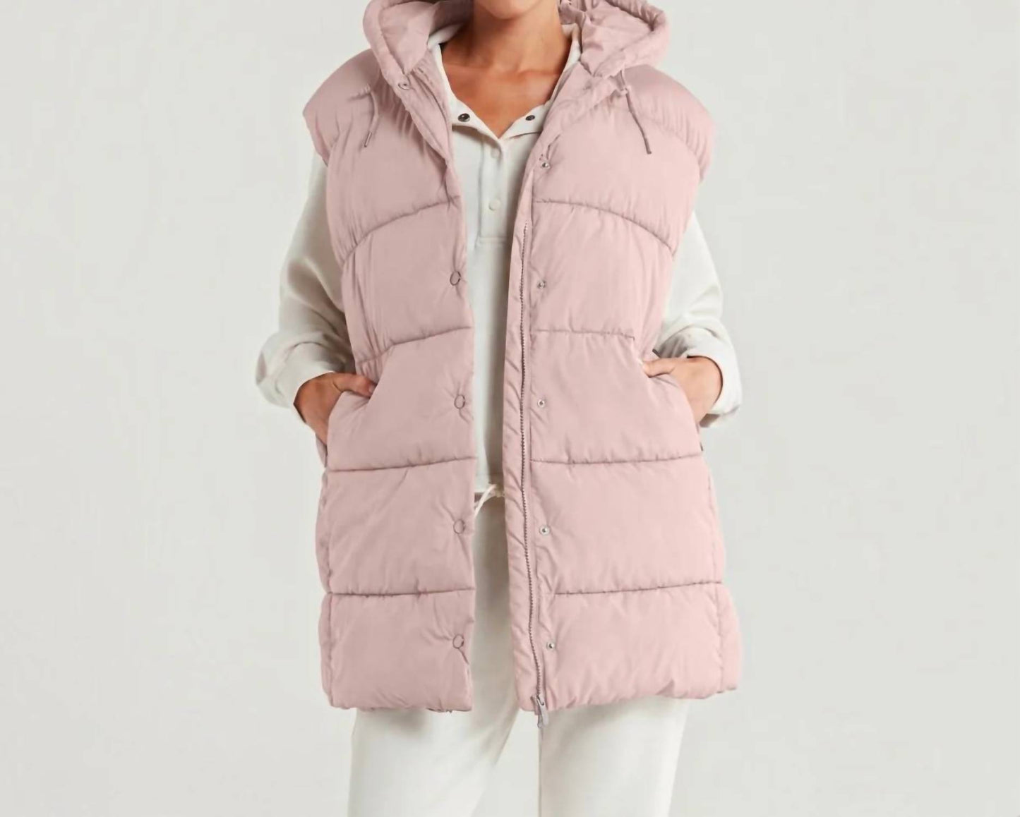 Longline Hooded Puffer Vest