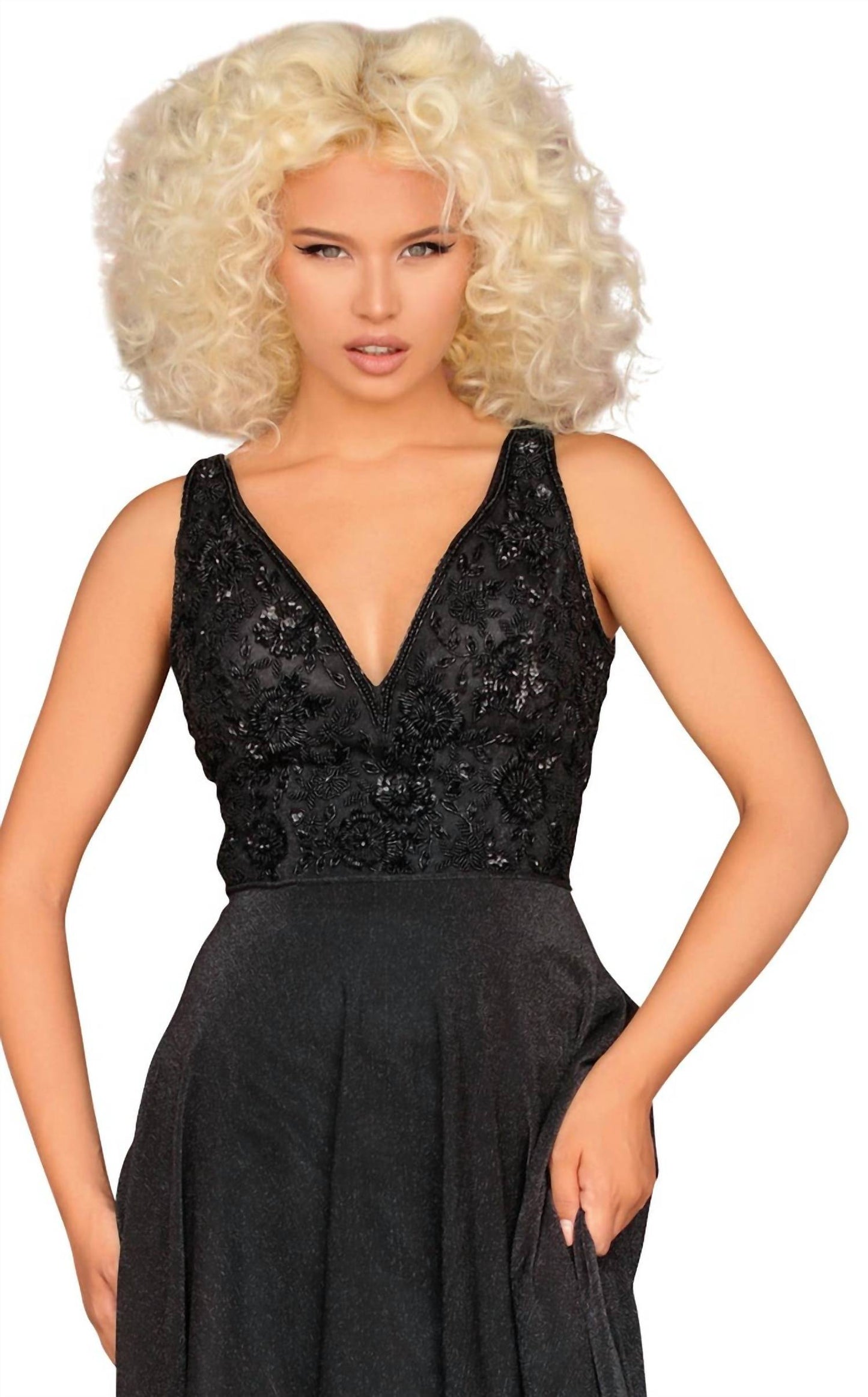 A-line V-neck Evening Gown