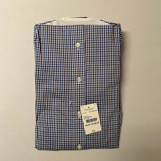 Stafford - Men's Plum Checked Smart Tech Performance Poplin Shirt - Rack Hunt -