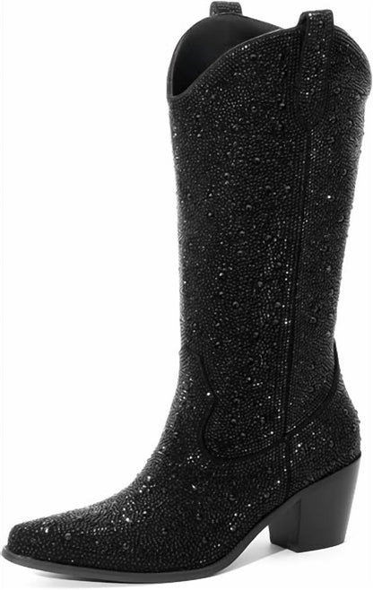Women's Alice Rhinestone Mid Calf Boots