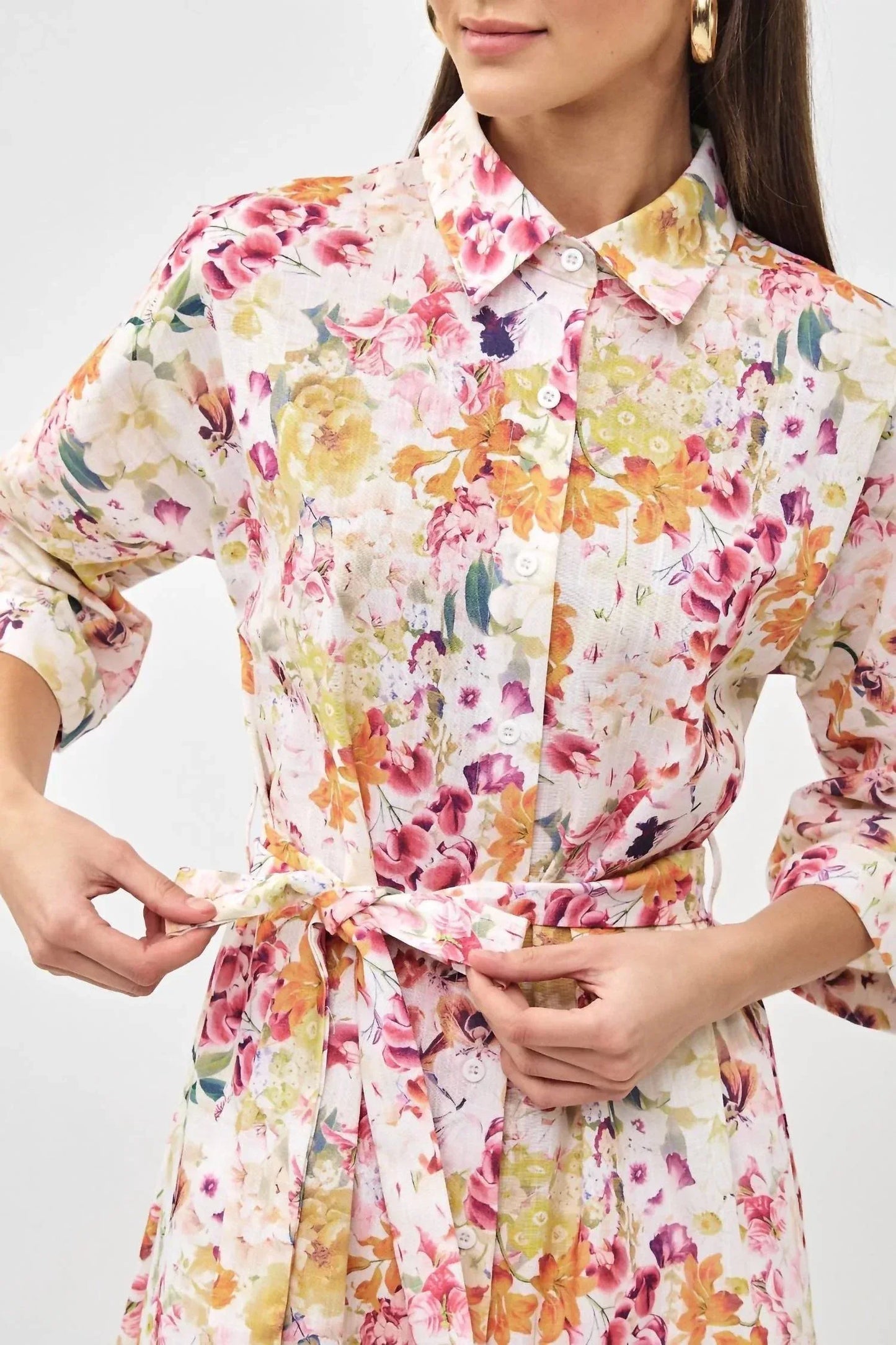 Camellia - Floral Print Linen Maxi Dress - Rack Hunt