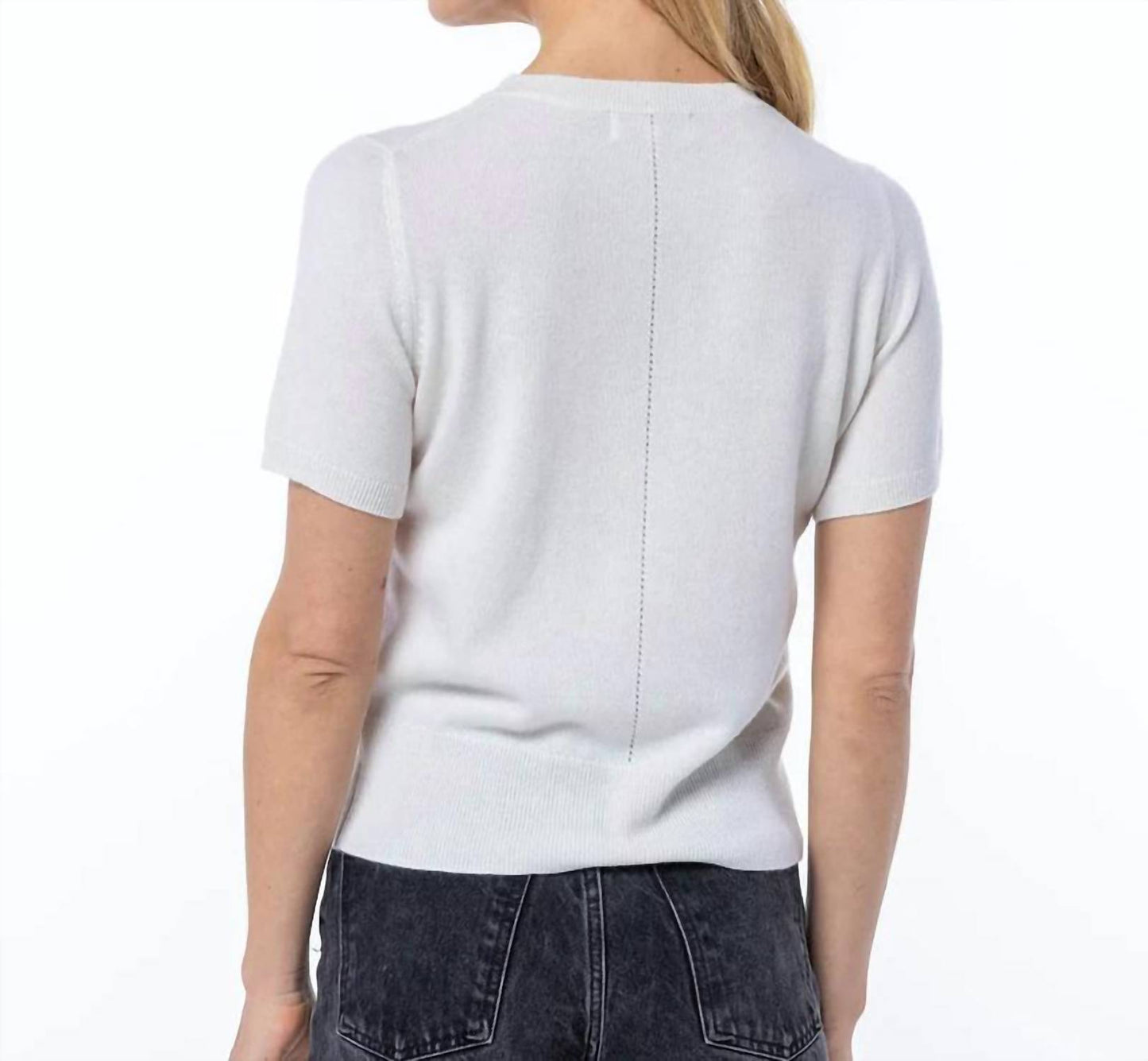 Short Sleeve Cashmere Crew Sweater