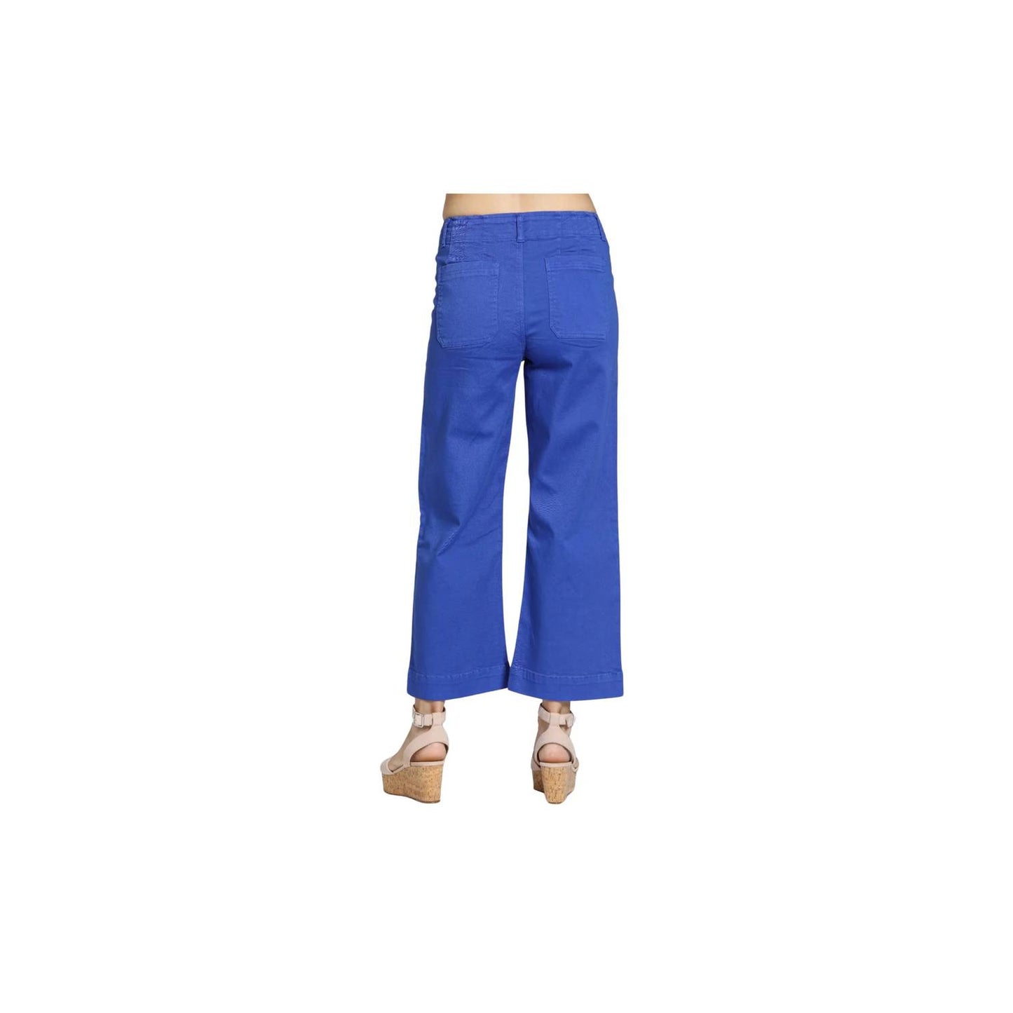 Cropped Wide Leg Pant With Patch Pockets