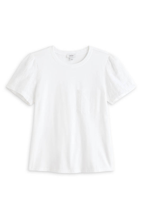 Women's Maila Eyelet Sleeve T-shirt With Patch Pocket