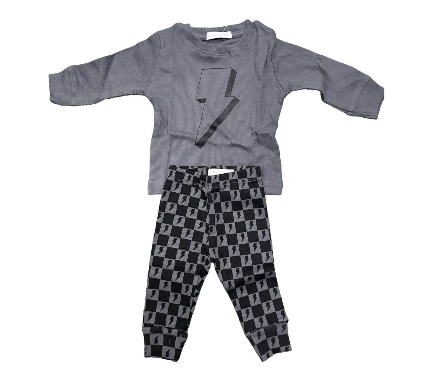 Little Mish - Boy's Bolt Long Sleeve & Check Pant Set - Rack Hunt -