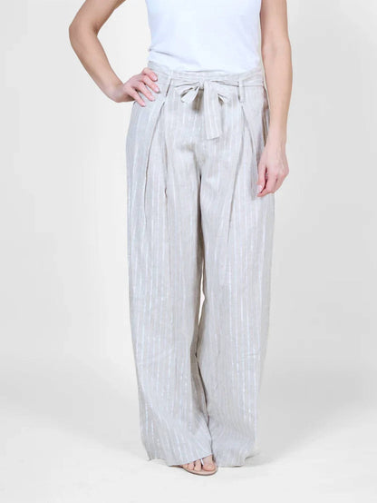 Melange High Waisted Wide Leg Pants