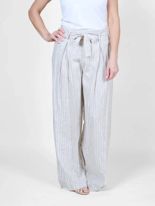 Melange High Waisted Wide Leg Pants