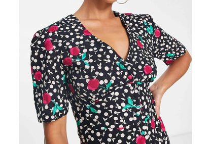 Nobody's Child - Cherry Short Sleeve Button Front Mini Dress - Rack Hunt