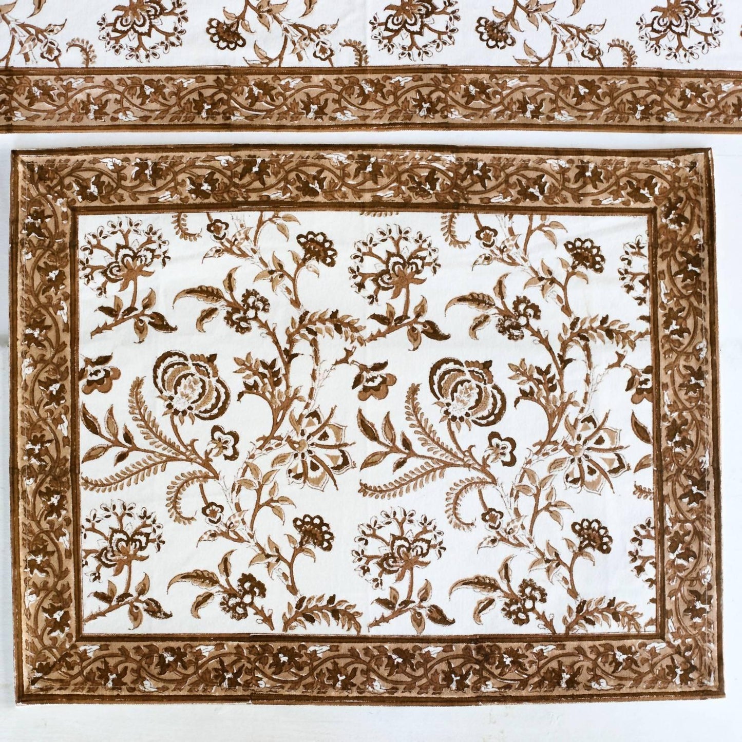 Pacific & Rose Textiles - Lilibet Mocha Placemats — Set Of Four - Rack Hunt