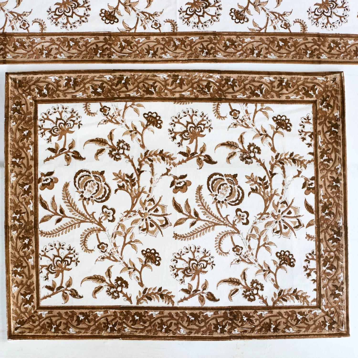 Pacific & Rose Textiles - Lilibet Mocha Placemats — Set Of Four - Rack Hunt