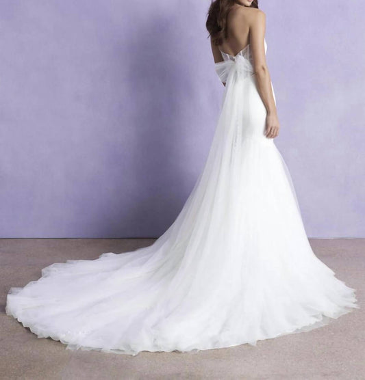 Strapless Tulle Bow Wedding Gown