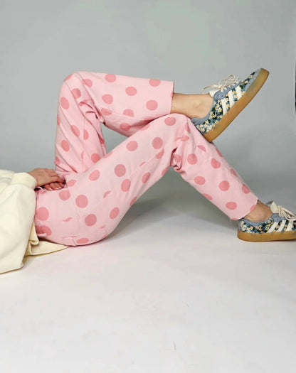 Women's Blush Polka Dot Pants