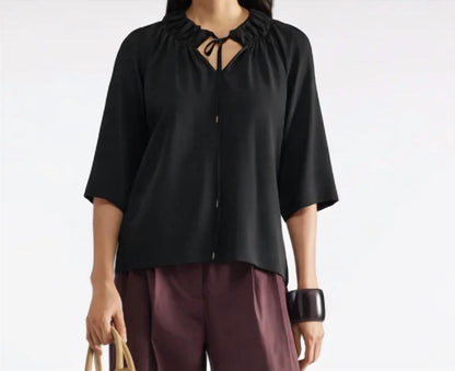 Short Sleeve Crewneck Blouse