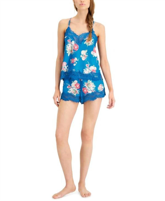 Women's Sleepwear Lace Trim Cami And Shorts Sleep Set
