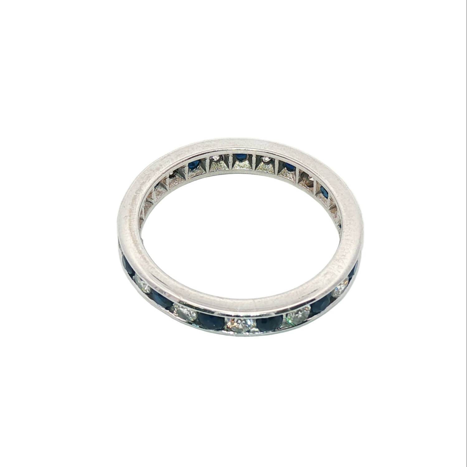 Normani - Women's Sapphire And Diamond Wedding Band Ring - Rack Hunt -