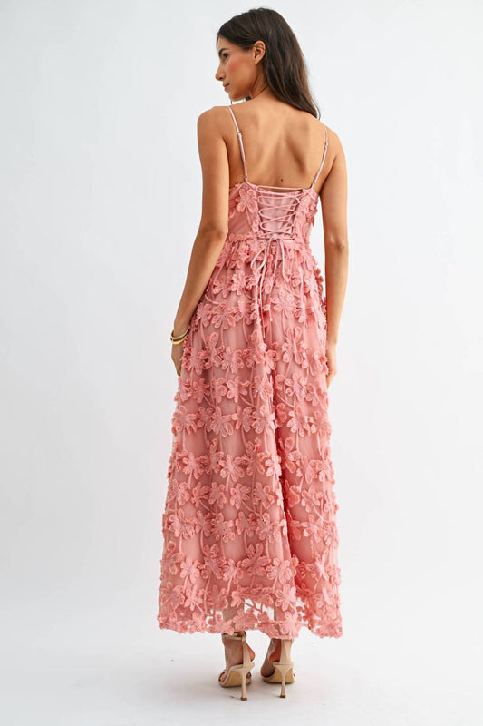 Floral Embroidered A Line Gown