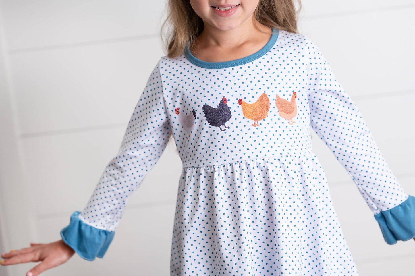 Girl's Polka Dot Chicken Pant Set