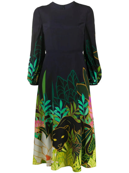 Valentino - Panther In The Jungle Midi Dress - lifestyle view - Rack Hunt
