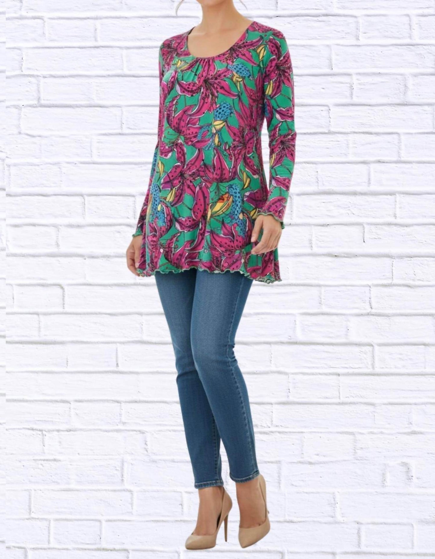 Diva USA - Sibella Pleated Front Long Sleeve Blouse - Rack Hunt -