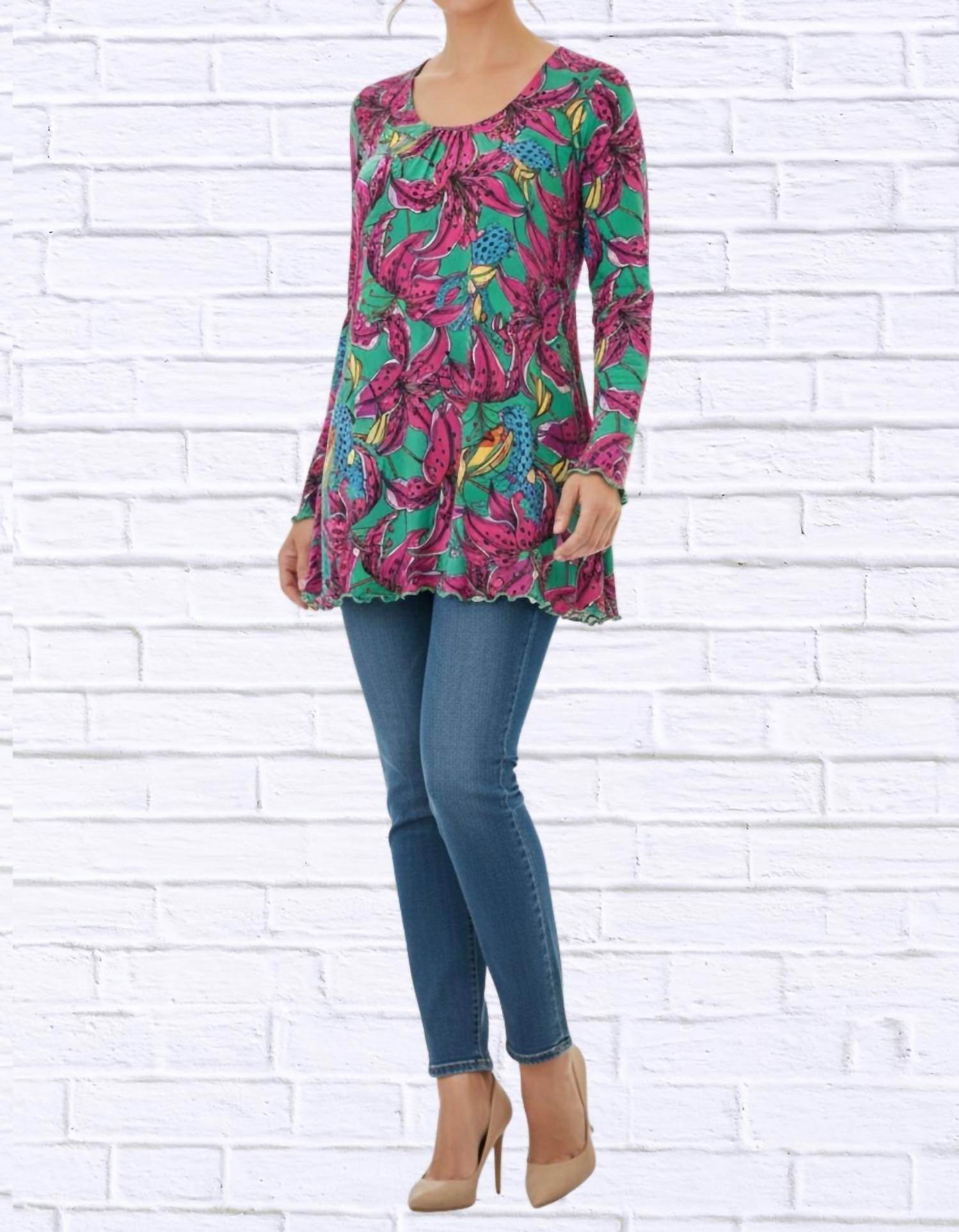 Diva USA - Sibella Pleated Front Long Sleeve Blouse - Rack Hunt -