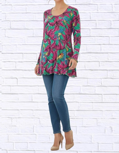 Diva USA - Sibella Pleated Front Long Sleeve Blouse - Rack Hunt