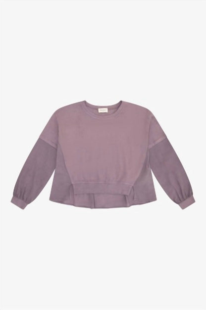 Girl's Cotton Gauze Mixed Media Long Sleeve Top