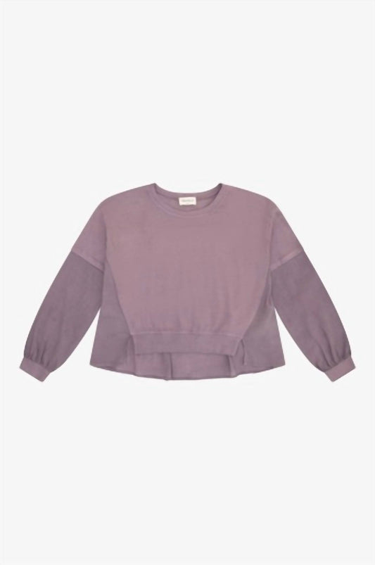 Girl's Cotton Gauze Mixed Media Long Sleeve Top
